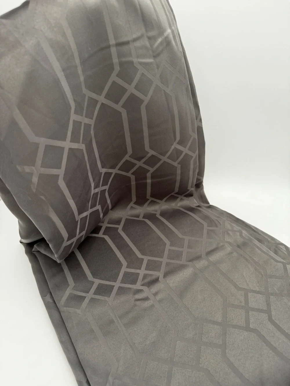 Table Cloth Geometric Patterned Charcoal Grey Rectangle 140” X 58”